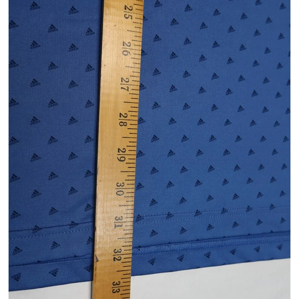 Adidas Golf Polo Shirt Men's Size 2XL Blue & Navy Mini Logo Print Performance